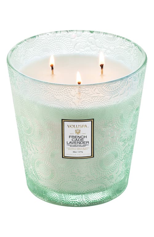 Voluspa French Cade Lavender Three-wick Hearth Candle In Blue