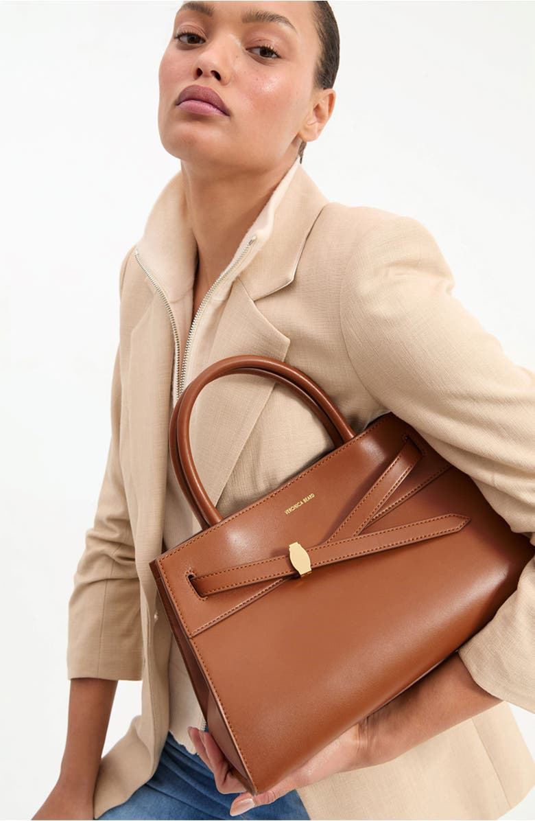 Veronica Beard Dash Leather Top Handle Bag, Alternate, color, Hazelwood