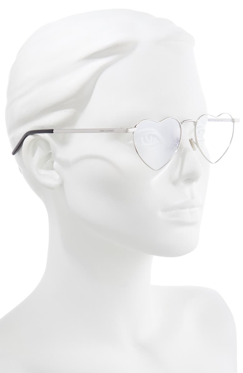 Saint Laurent 52mm Lou Heart Optical Glasses, Alternate, color, 