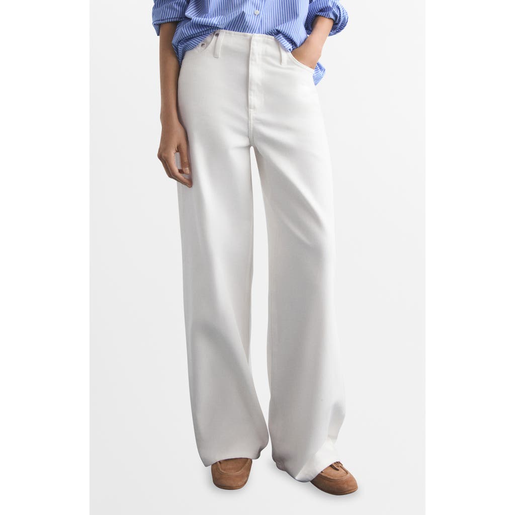 Mango Low Rise Wide Leg Jeans In Multi