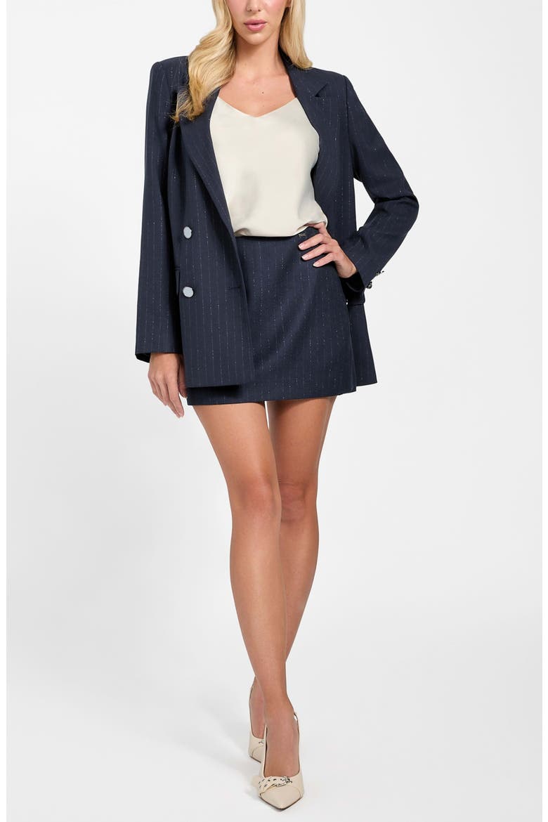 Zanita Pinstripe Miniskirt, Alternate, color, DARK BLUE