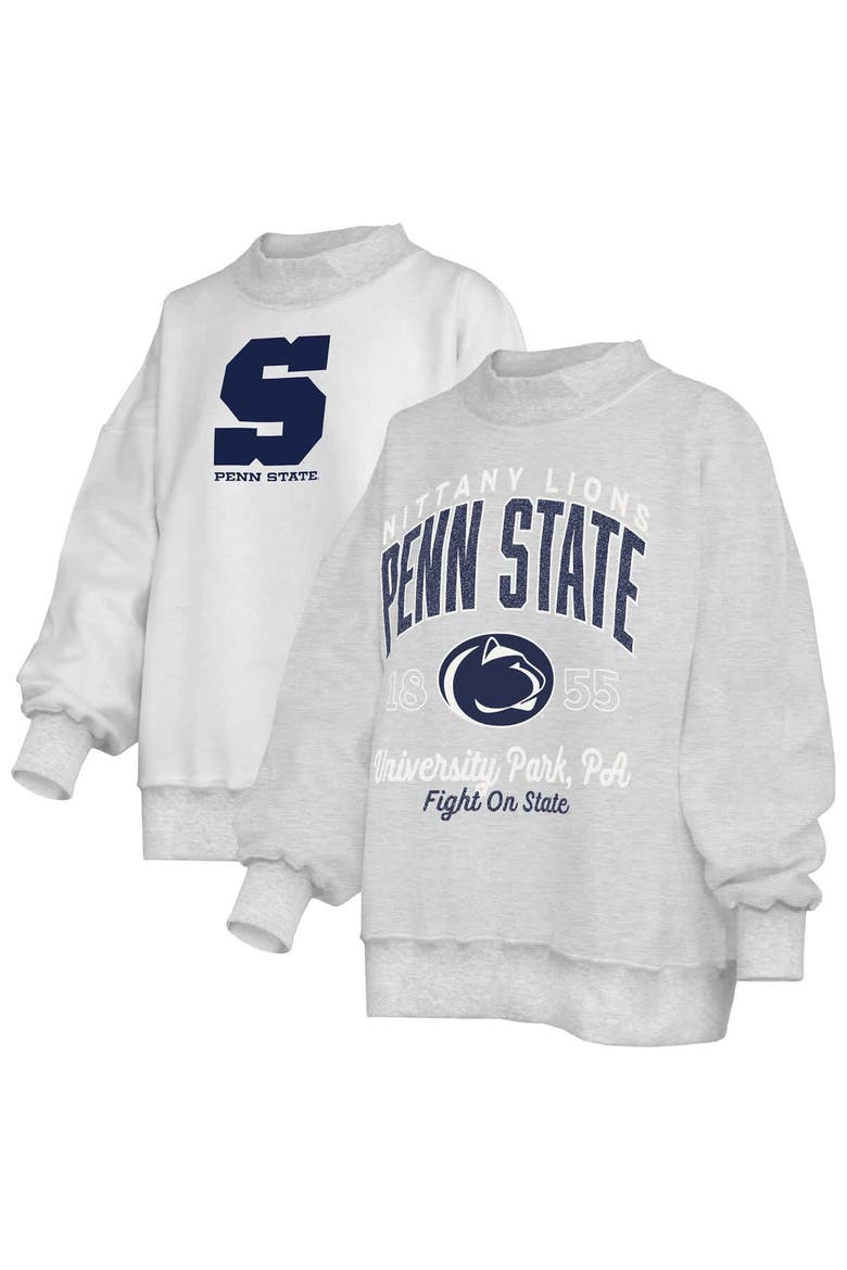 Women's Pressbox  Heather Gray Penn State Nittany Lions Reversible Sweatshirt, Main, color, Heather Gray