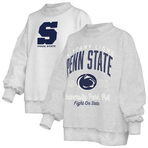 Women's Pressbox  Heather Gray Penn State Nittany Lions Reversible Sweatshirt