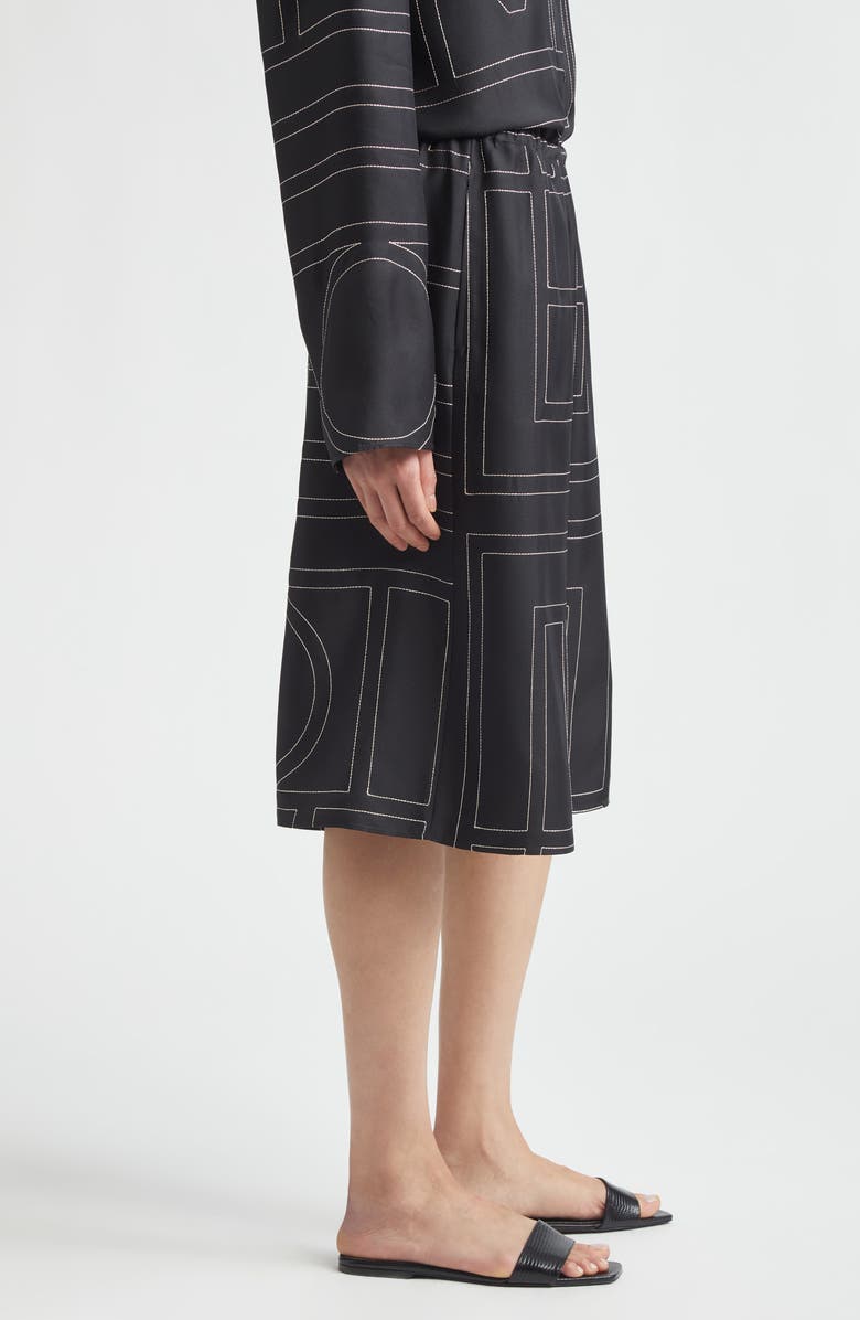 TOTEME Monogram Organic Silk Pajama Culottes, Alternate, color,