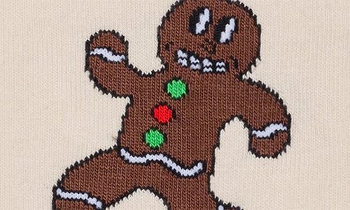 Happy Socks Happy Gingerbread Cotton Blend Crew Socks In Orange