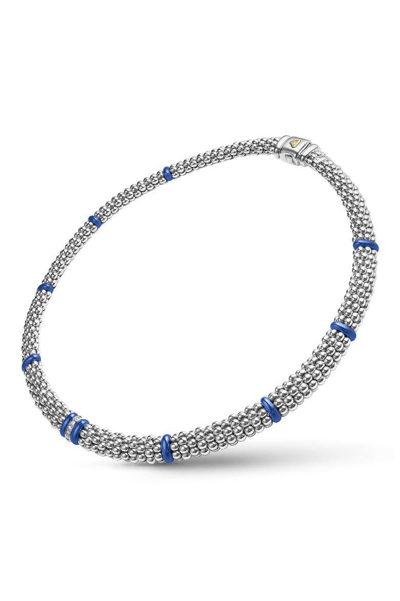 Blue Caviar Diamond Station Necklace, Alternate, color, ULTRAMARINE