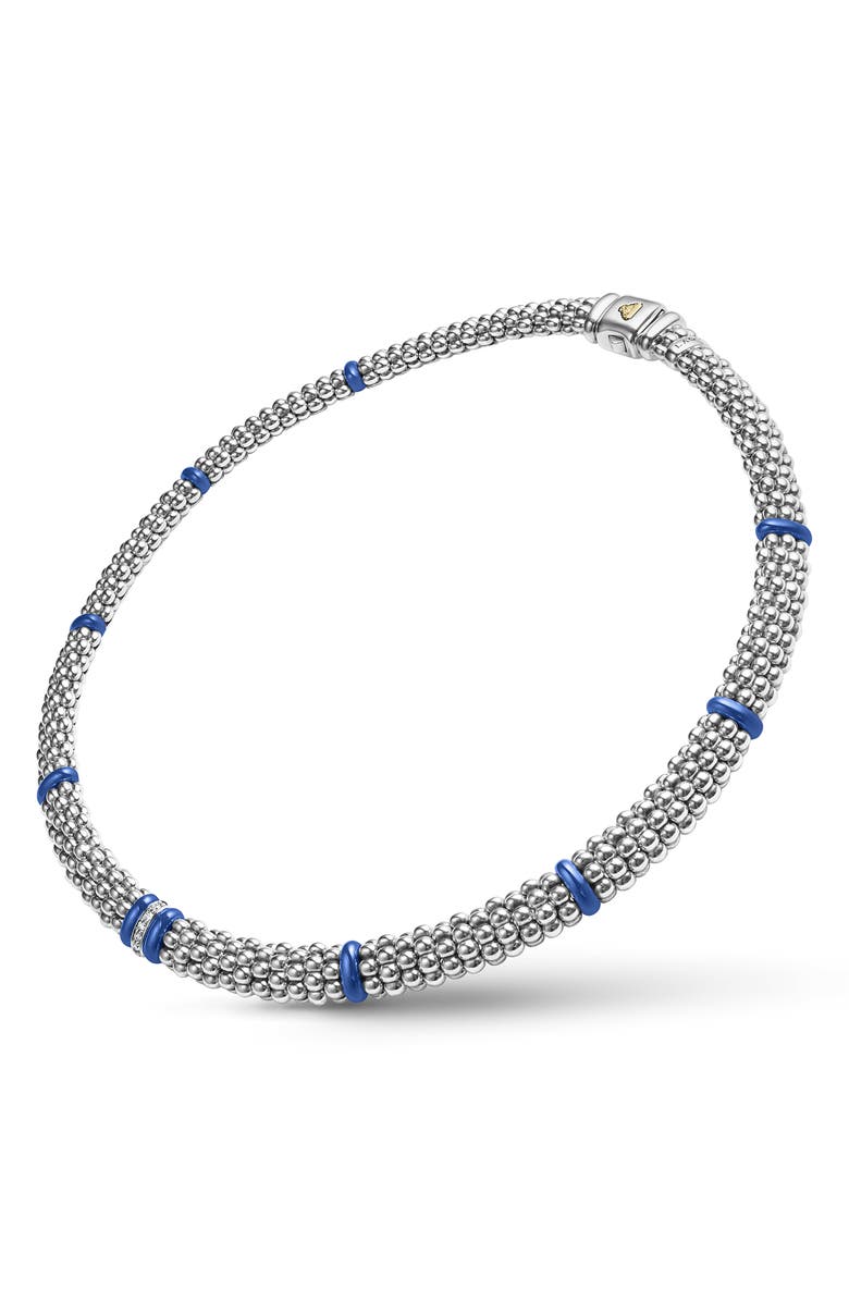 LAGOS Blue Caviar Diamond Station Necklace, Alternate, color, Ultramarine
