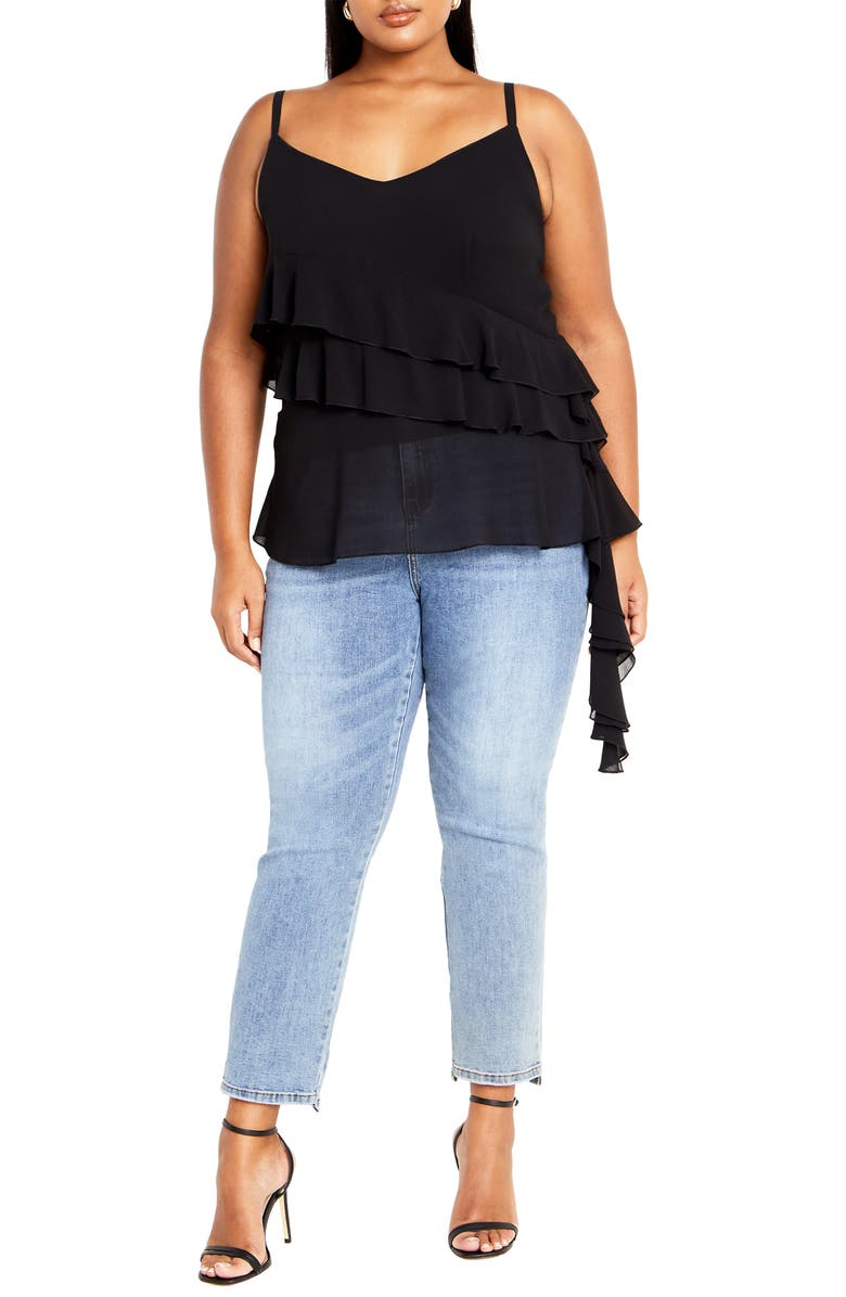 City Chic Lovers Lane Camisole, Alternate, color, Black