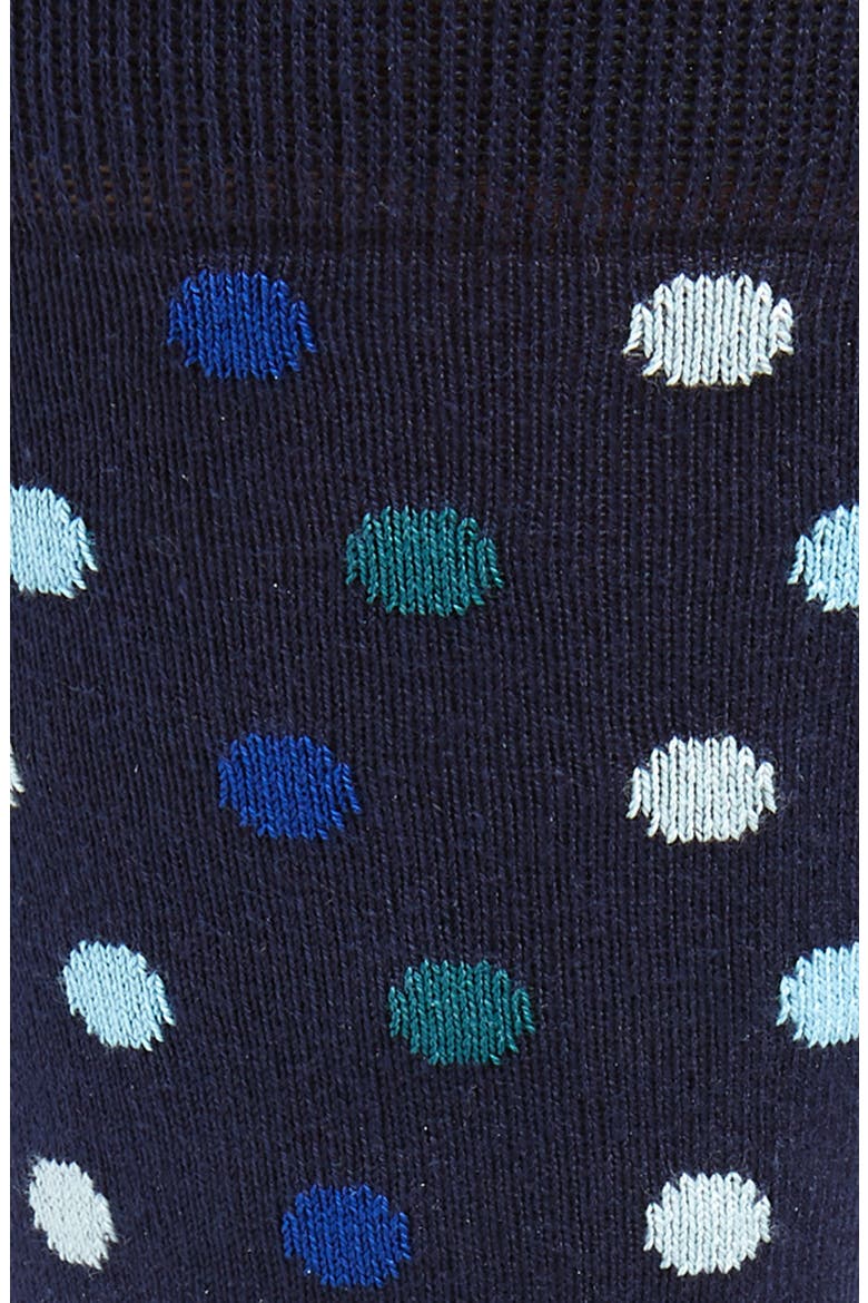 Dot & Stripe Socks, Alternate, color, BLUE