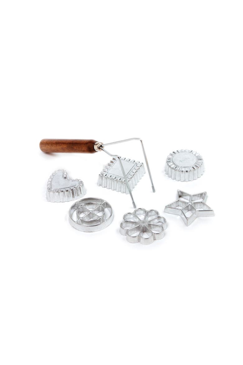Rosette/Timbale Set, 7-Piece, Stainless Steel Molds for Fried Pastries, Main, color, Silver