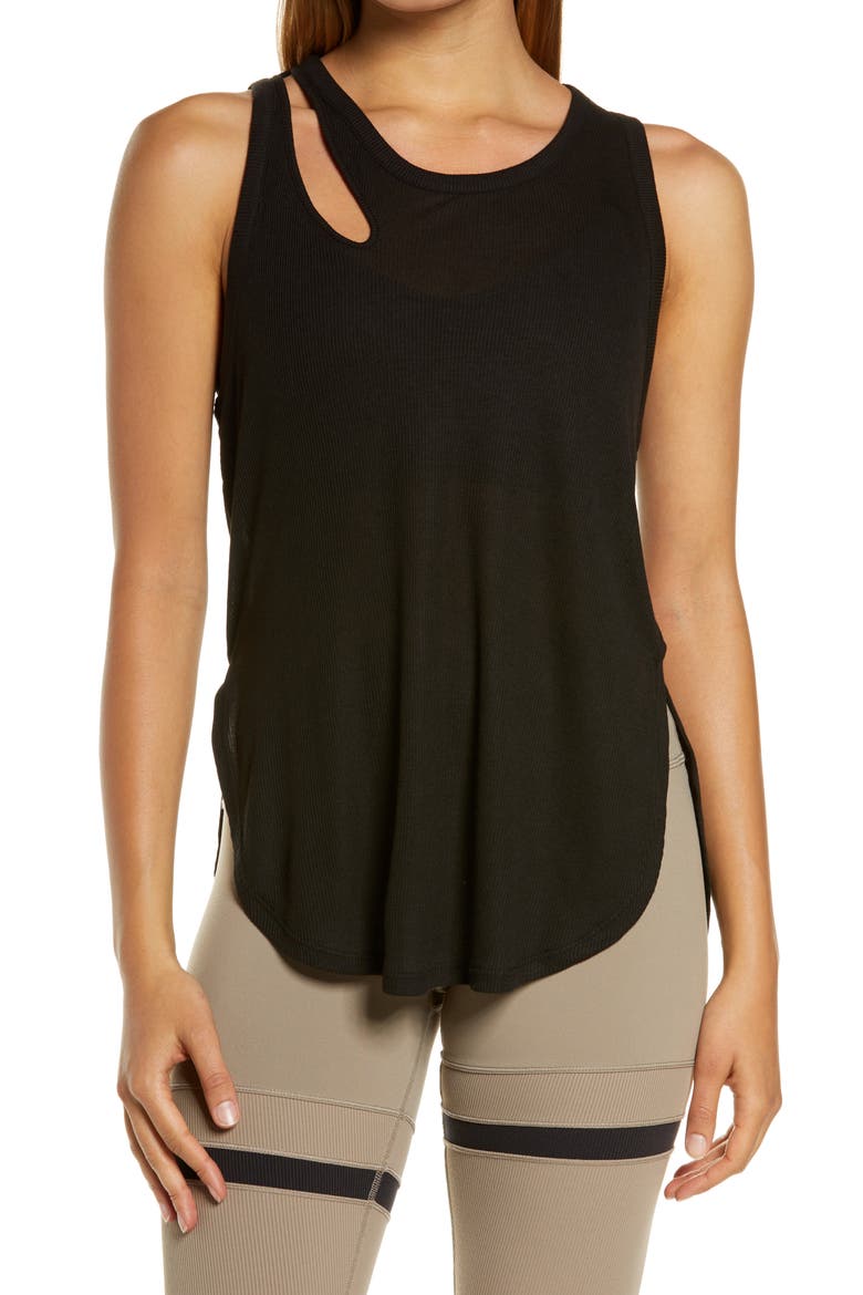 Peak Cutout Tank, Main, color, BLACK