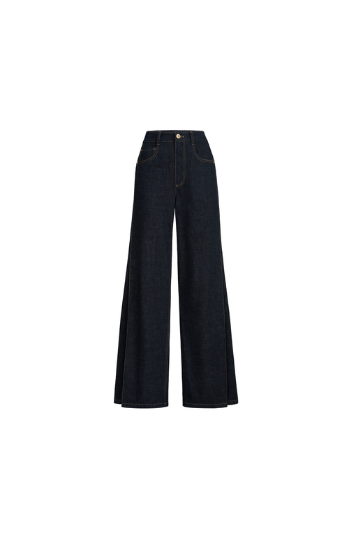 Brunello Cucinelli Loose Flared Trousers In Blue