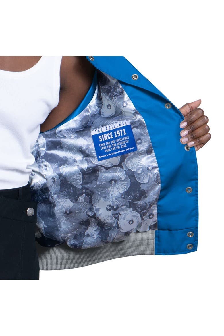 Women's Starter  Blue/White Detroit Lions Raglan Blitz Full-Snap Varsity Jacket, Alternate, color, Blue