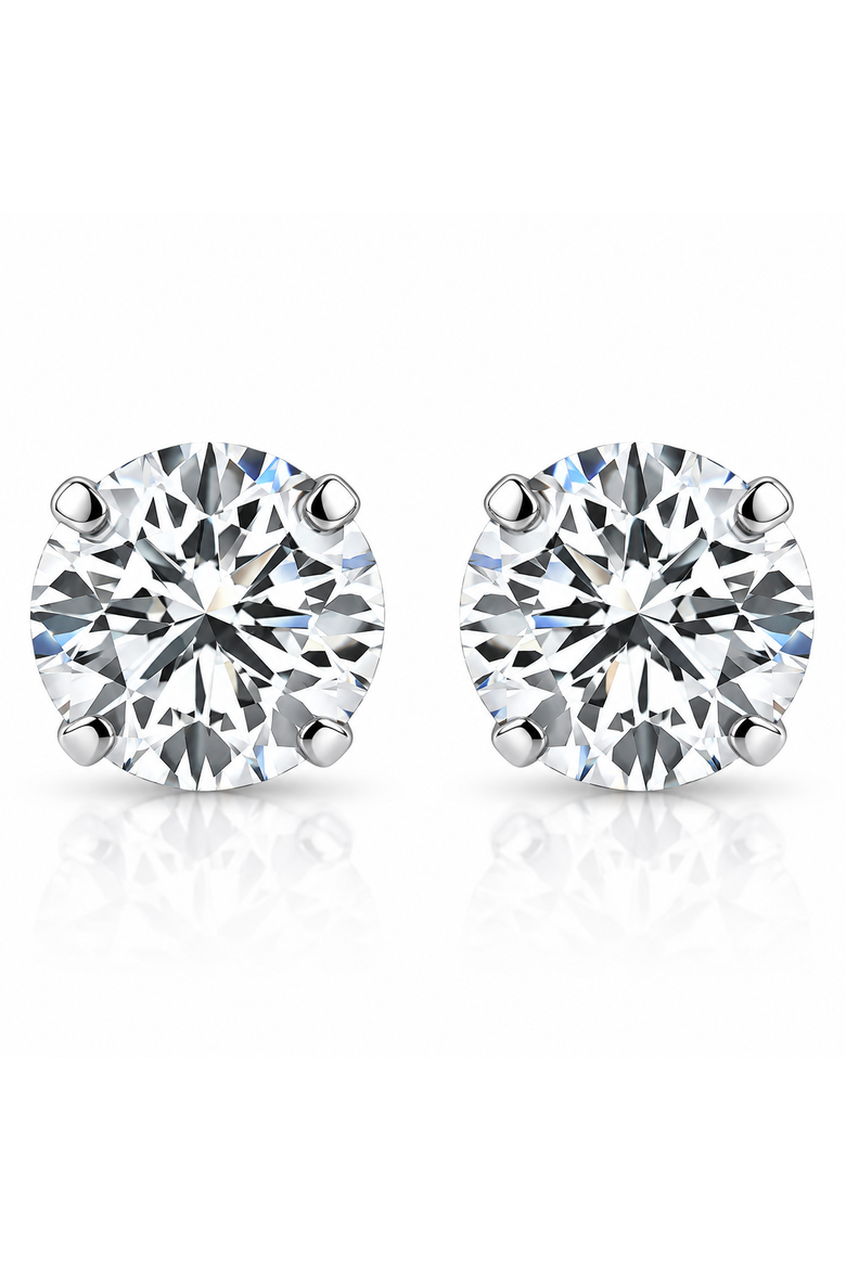1/5 Ct Small Diamond Studs 14k Gold Lab Grown Earrings, Main, color, 14k White Gold