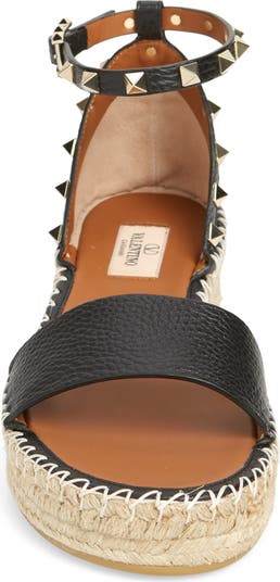 Valentino Garavani Rockstud Espadrille Platform Wedge Sandal Valentino Garavani Rockstud Espadrille Platform Wedge Sandal