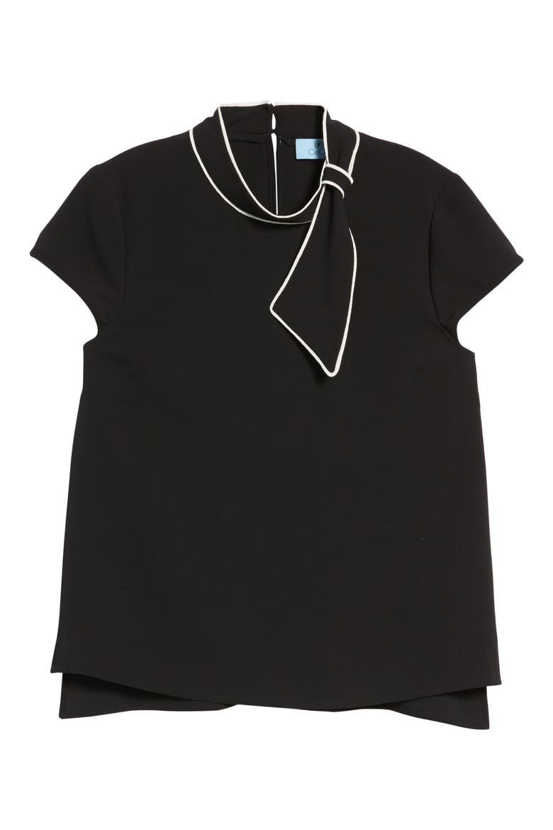 Tie Neck Blouse, Alternate, color, RICH BLACK