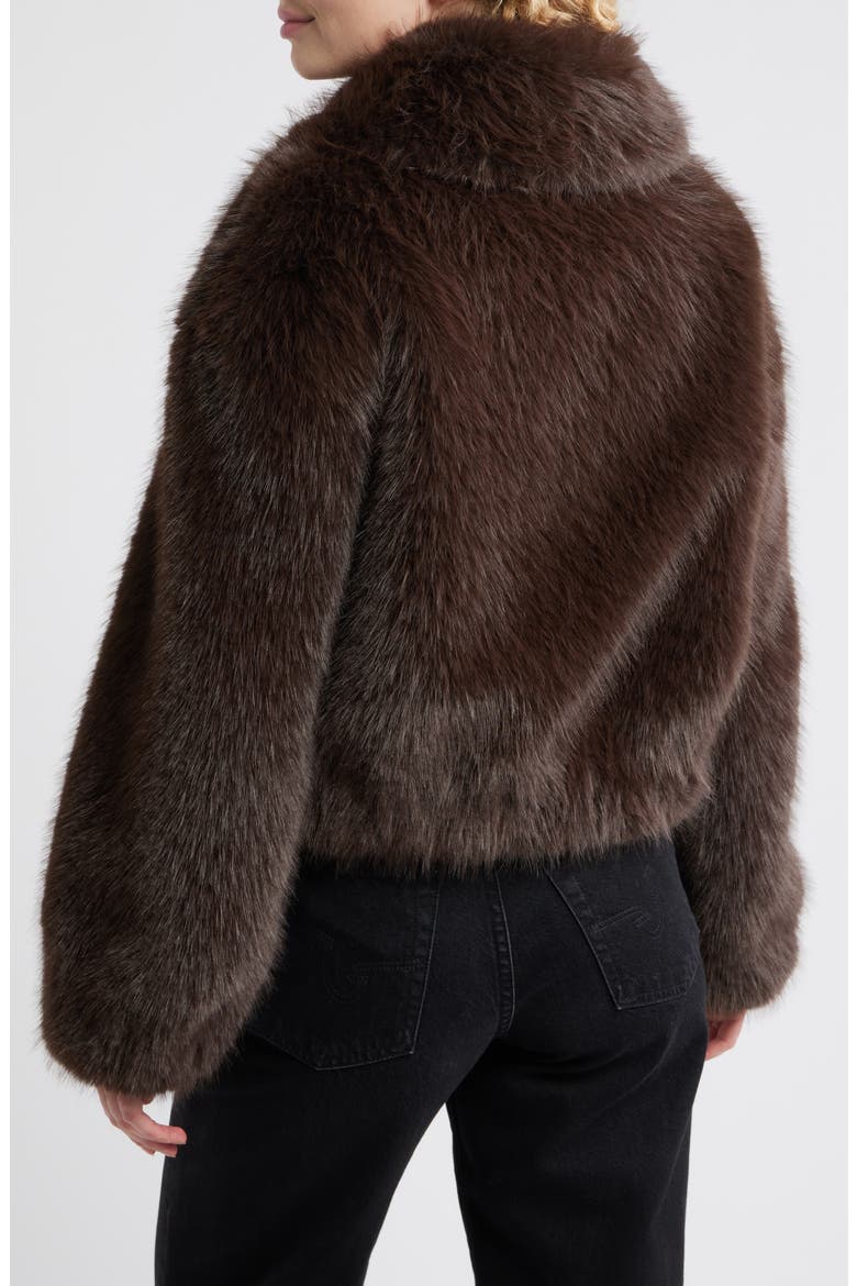 Cropped Faux Fur Jacket, Alternate, color, DARK MOCHA