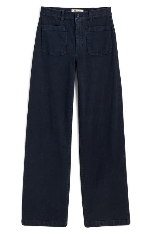 Madewell The Emmett Patch Pocket Wide Leg Pants In Dark Navy