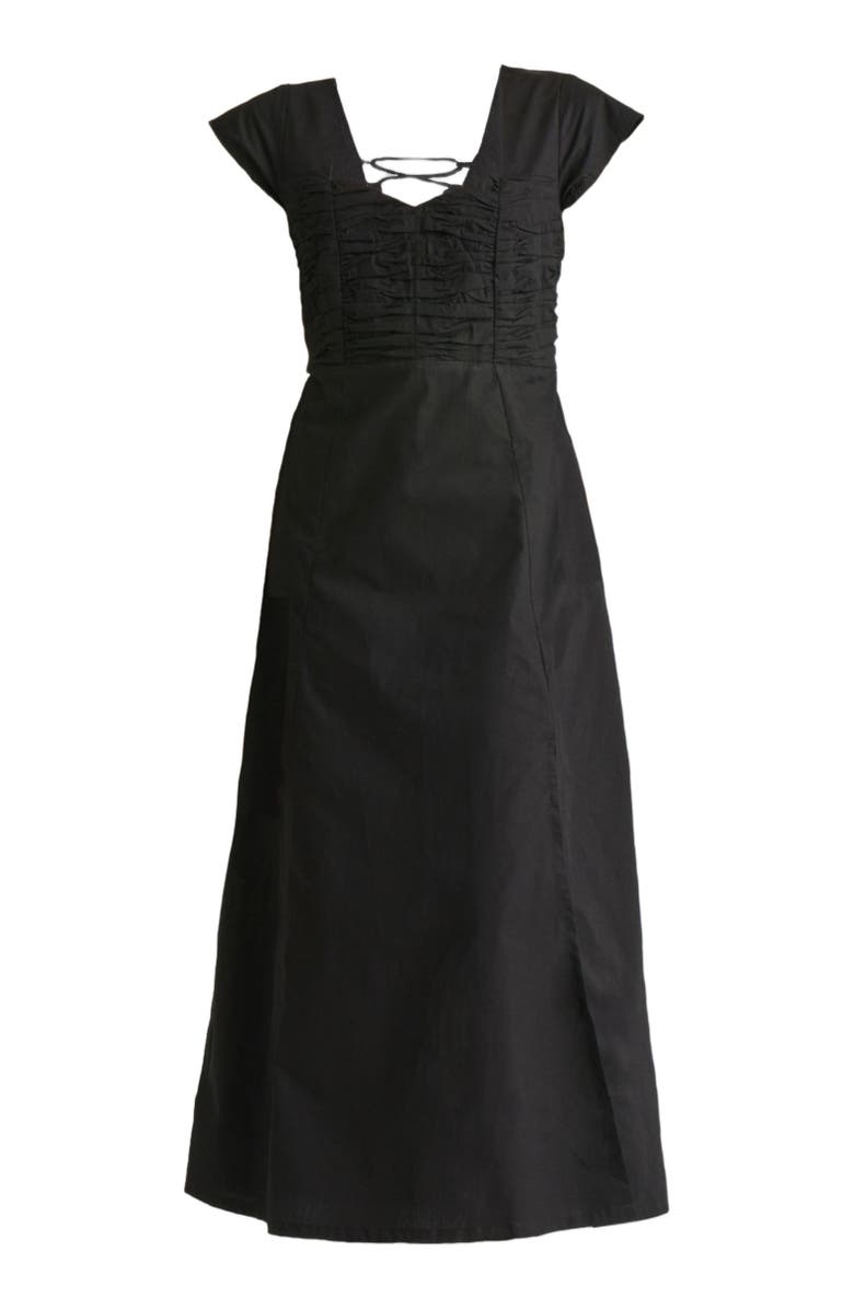Reistor Ruched Dress with Front Slit, Alternate, color, Black