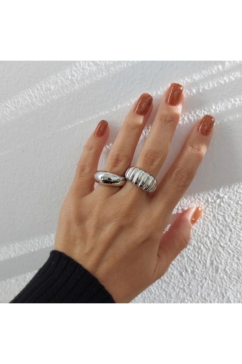 Sterling Silver Dome Crescent Ring, Alternate, color, Silver