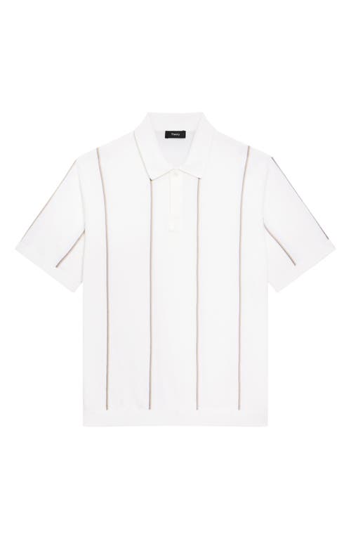 Theory Regular Fit Short Sleeve Striped Polo Sweater