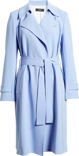 Theory Oaklane B Maxyne deals Crepe Belted Trench Coat Jacket