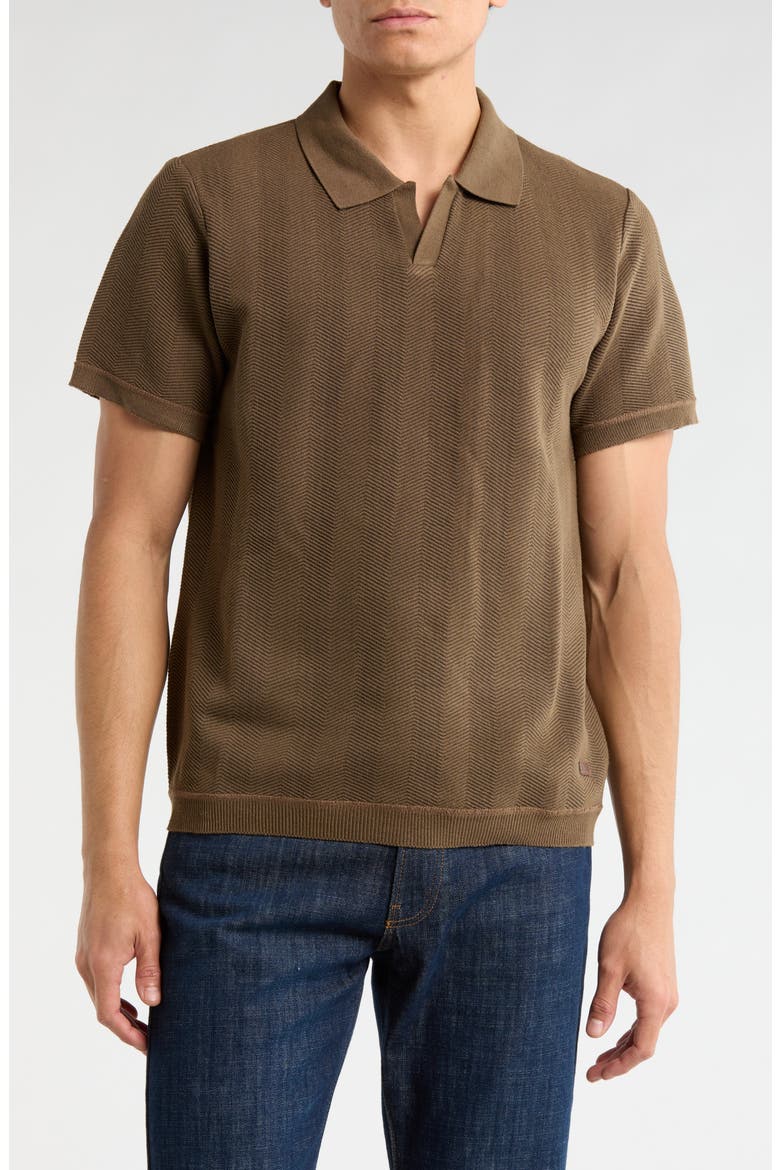 Webrews Johnny Collar Knit Polo, Main, color, DARK MINK MIX