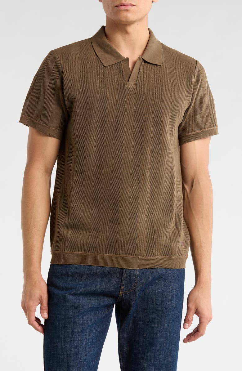 Buffalo Jeans Webrews Johnny Collar Knit Polo, Main, color, Dark Mink Mix