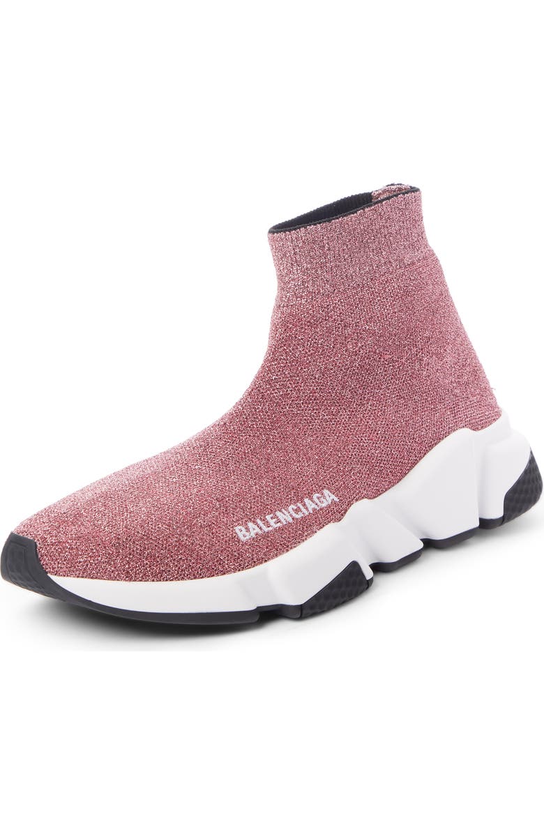 Balenciaga Mid Speed Metallic Sock Sneaker, Main, color,