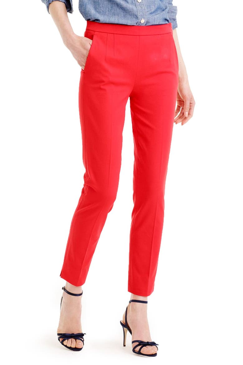 Martie Cotton Blend Pants, Main, color, WARM CERISE