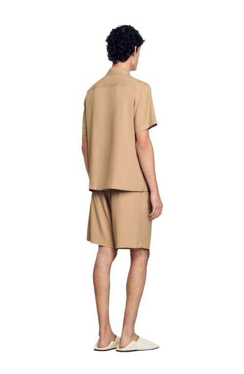 Sandro Shark Collar Shirt In Nut