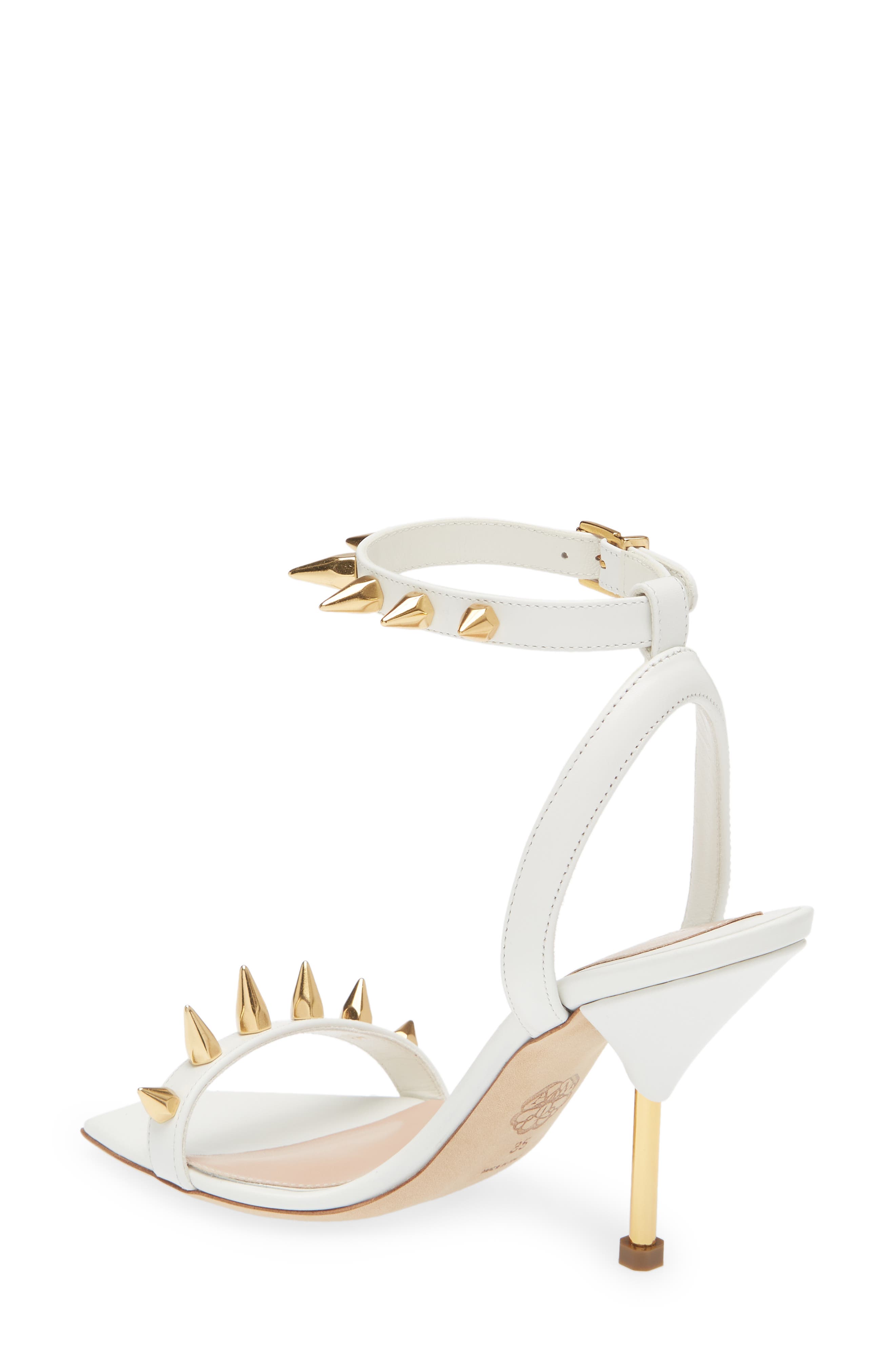 McQueen Alexander McQueen Punk Stud Ankle Strap Sandal, Alternate, color, 