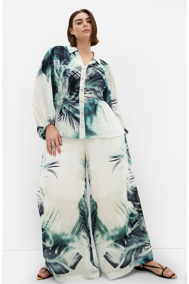 Piper Palm Print Button-Up Shirt, Alternate, color, SHADOW PALM
