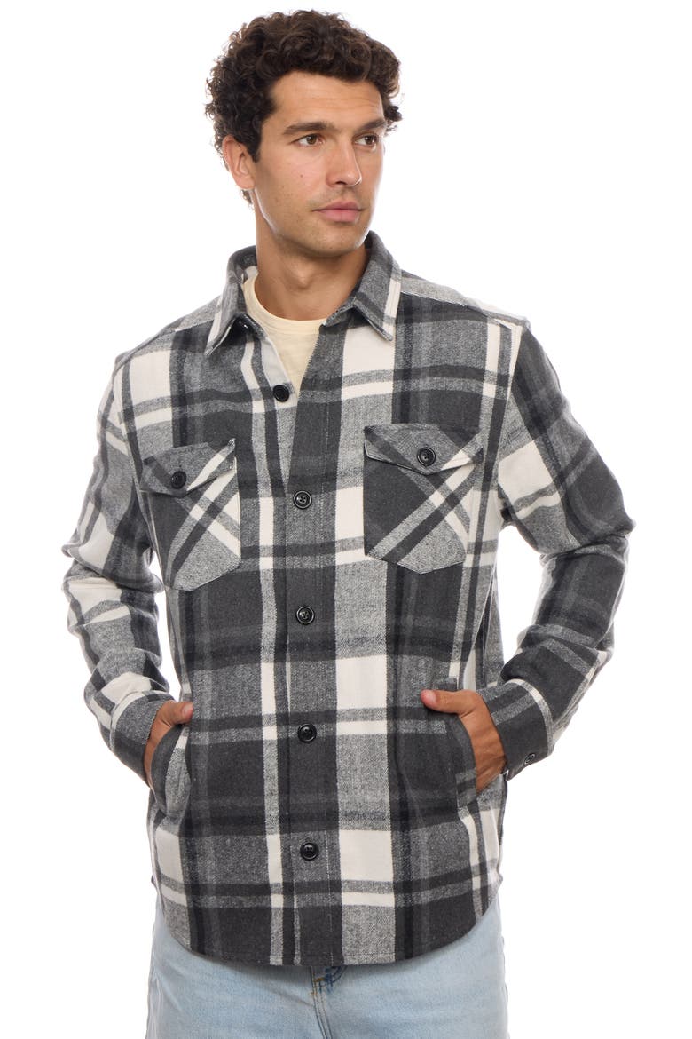 Heavyweight Plaid Shirt Jacket, Alternate, color, CHARCOAL