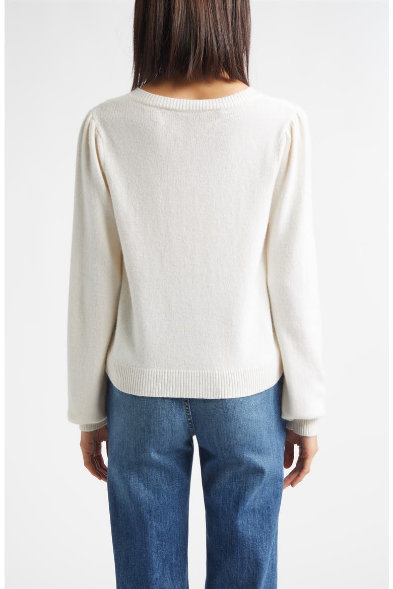 Penina Wool & Cashmere V-Neck Sweater, Alternate, color, SNOW WHITE