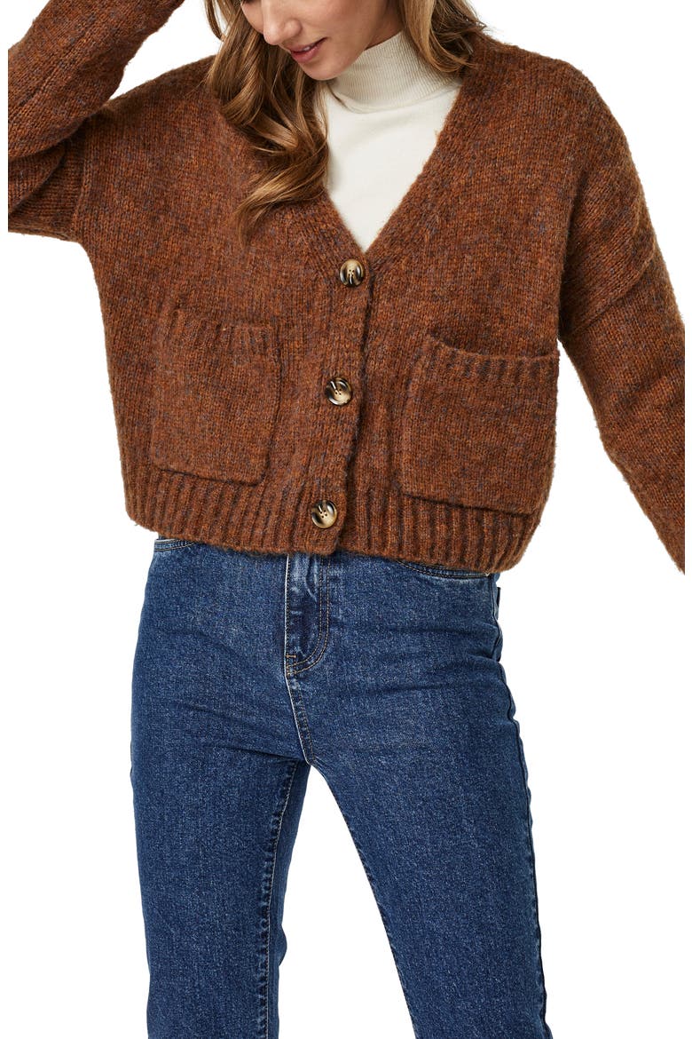 V-Neck Crop Cardigan, Main, color, EMPERADOR