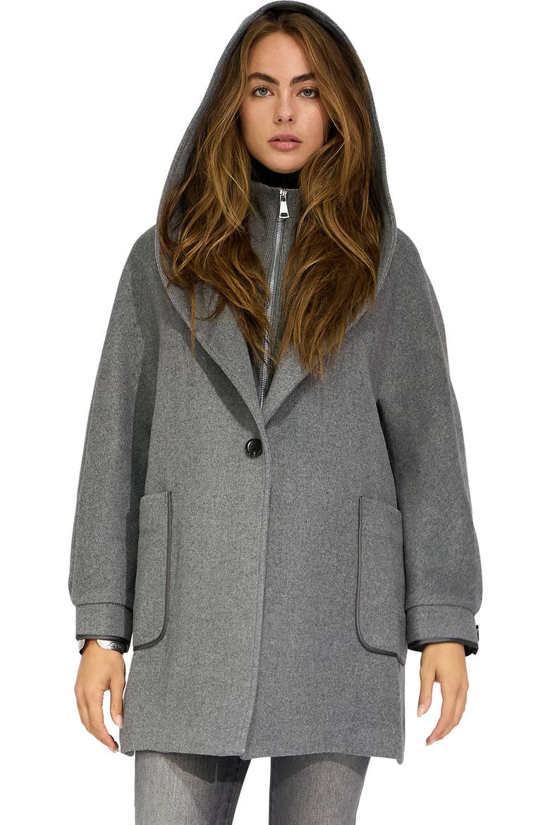 Next to You Wool Blend Coat, Alternate, color, GREY
