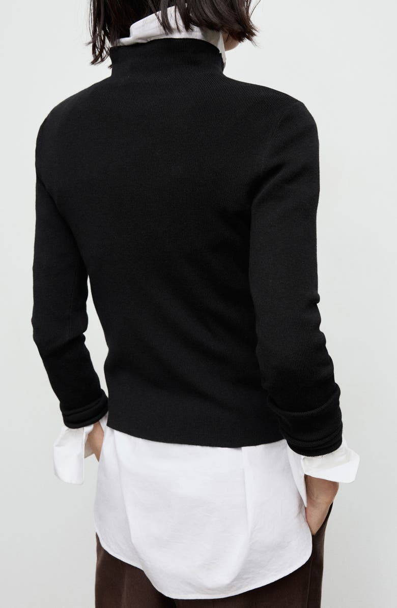 MANGO Fitted Mock Neck Sweater, Alternate, color,