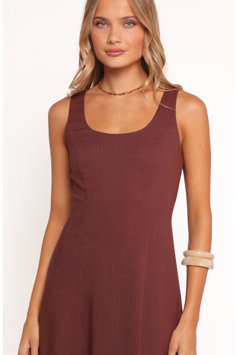 Tatum Sleeveless Linen Blend Maxi Dress, Alternate, color, CHOCOLATE