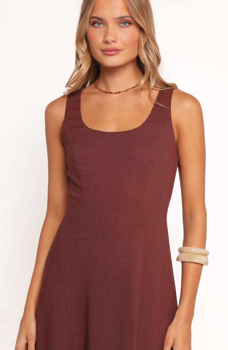 Petal & Pup Tatum Sleeveless Linen Blend Maxi Dress, Alternate, color, Chocolate