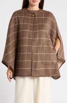Winifred Wool Blend Plaid Cape