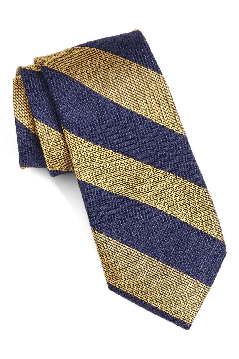 Men's Shop 'Grenadine Bar Stripe' Silk Tie, Main, color, YELLOW