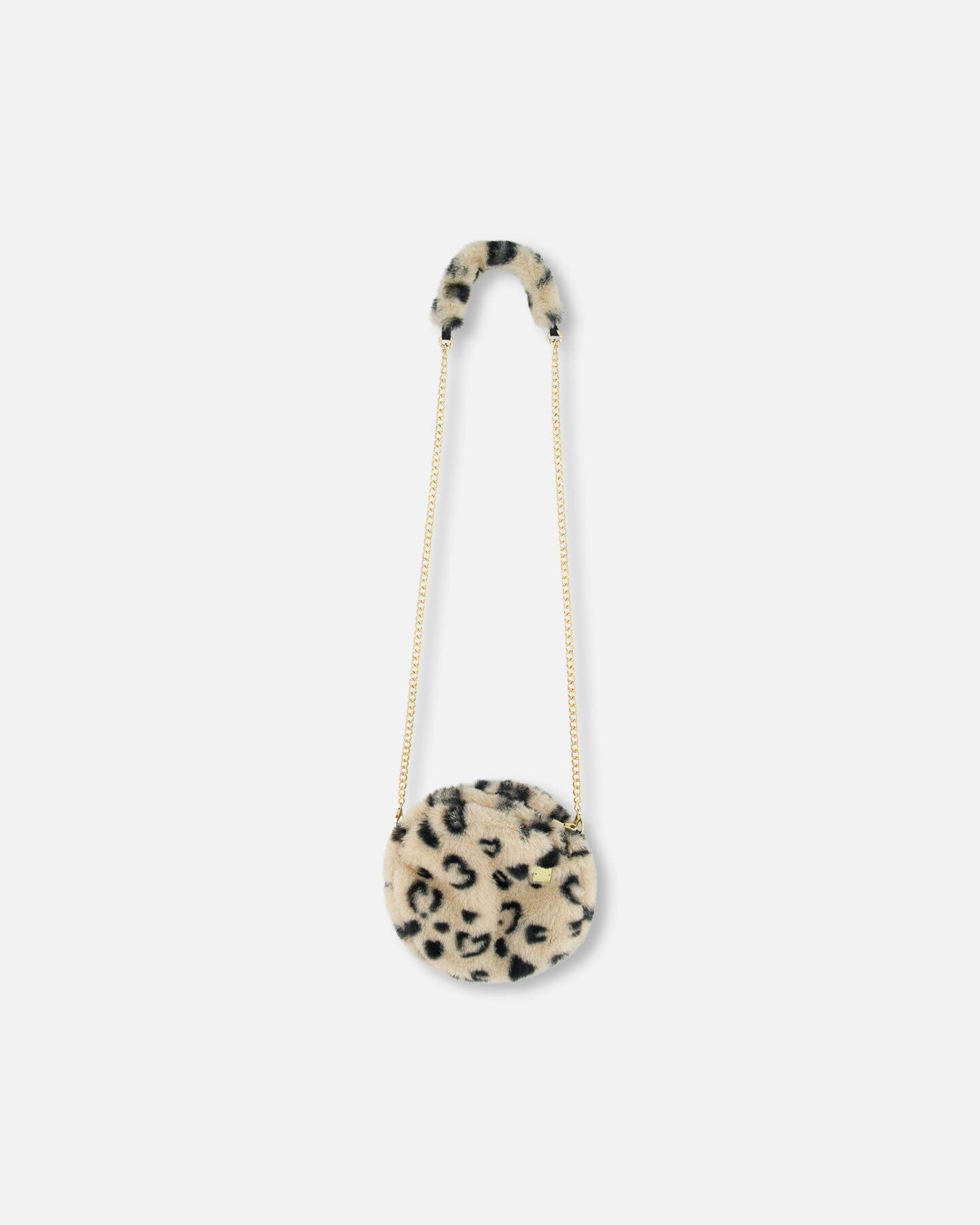Deux par Deux Girl's Printed Leopard Faux Fur Shoulder Bag, Main, color, 