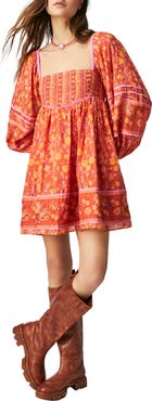 Free People Endless Afternoon Print Long Sleeve Minidress