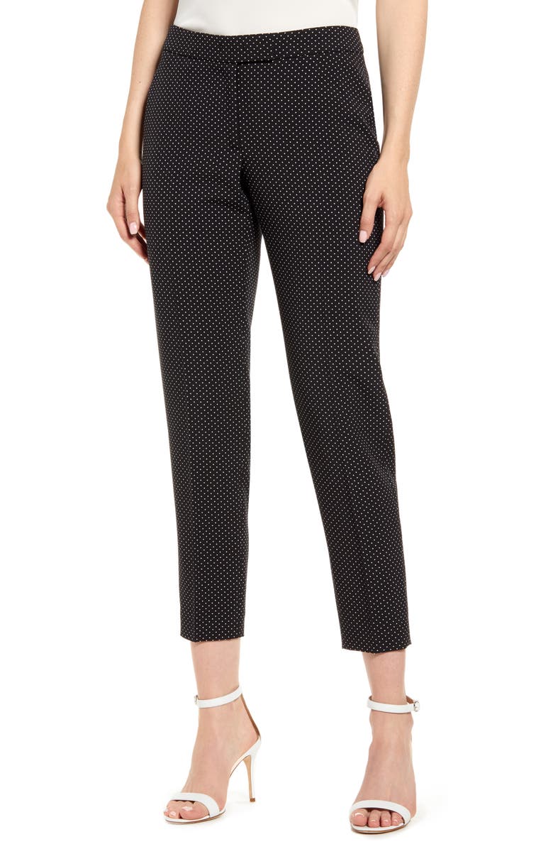 Anne Klein Microdot Crepe Ankle Pants, Main, color, 