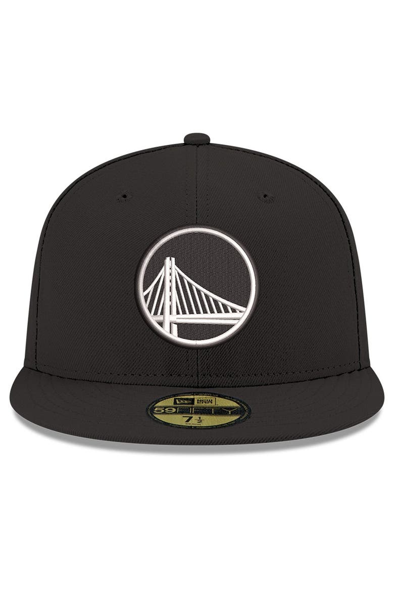 Men's New Era Black/White Golden State Warriors 59FIFTY Fitted Hat, Alternate, color, Black