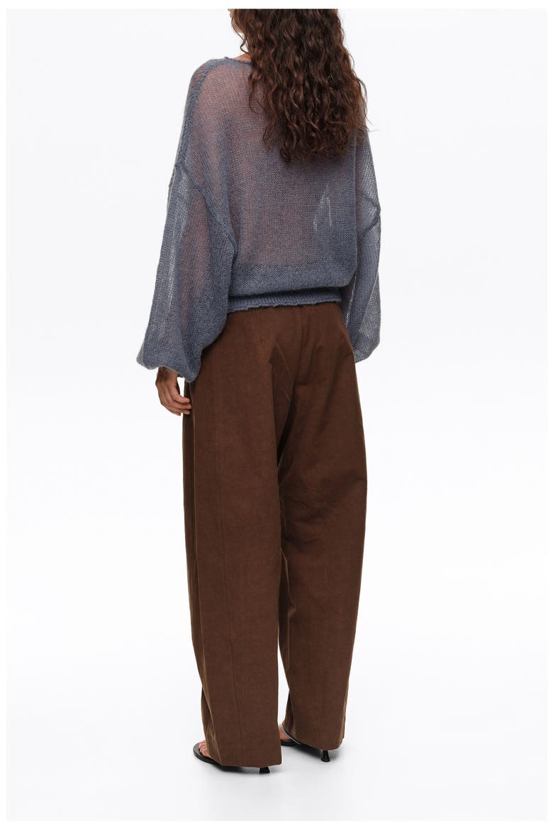 Barrel-Leg Trousers with Adjustable Waist, Alternate, color, OAK