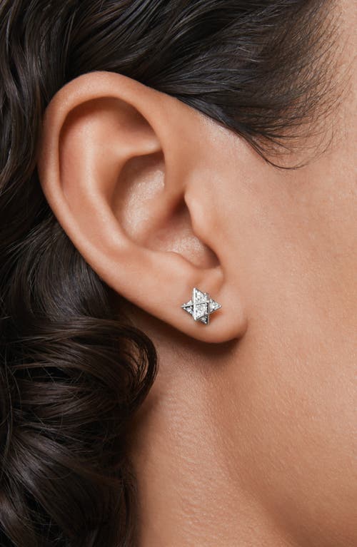 Swarovski Dextera Pierced Earrings Star Rhodium Shiny Crystal In Metallic