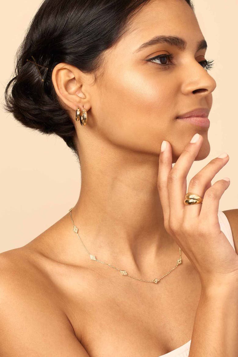 14K Gold Clean Cut Hoops Earrings, Alternate, color, Yellow Gold - 16mm