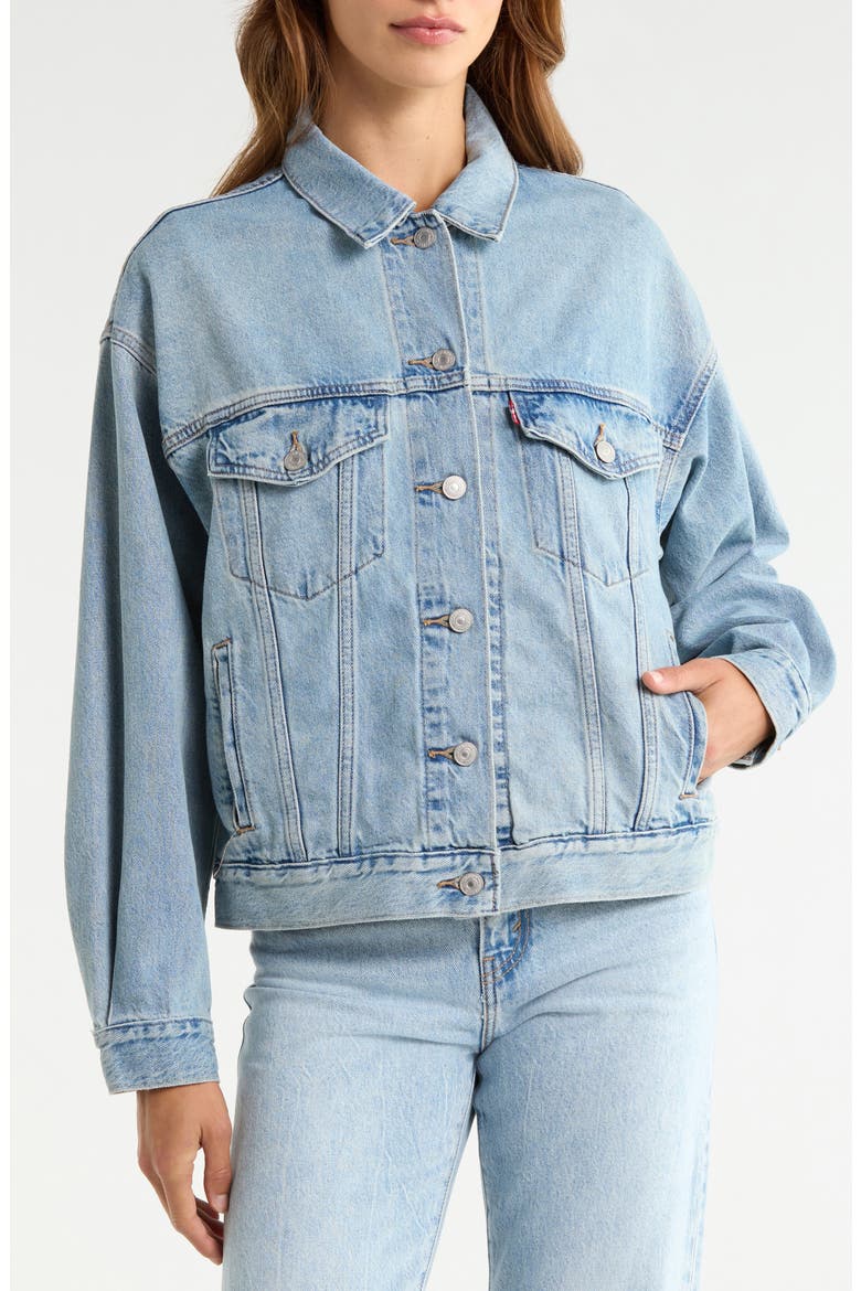 '90s Denim Trucker Jacket, Alternate, color, RURAL VIEW